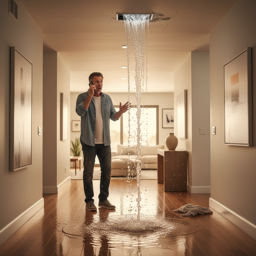 Water leaking from ceiling in San Diego home, sign you need an emergency plumber