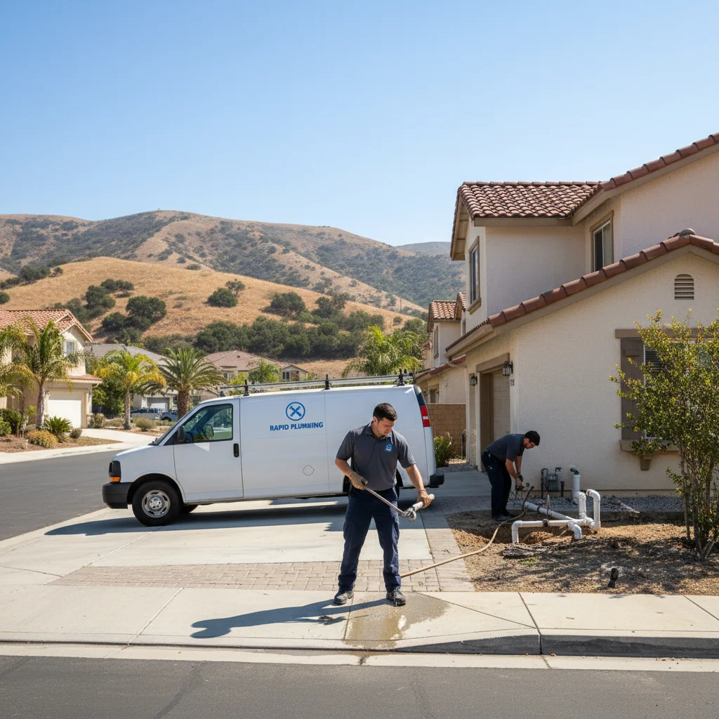 Plumbing Pro San Diego service van parked in the driveway of an Escondido home