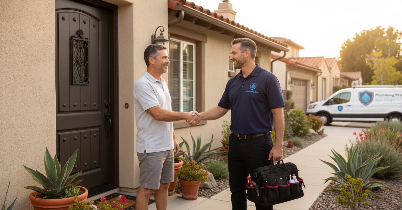 hero-contact.jpg, Friendly plumber at the front door greeting a homeowner